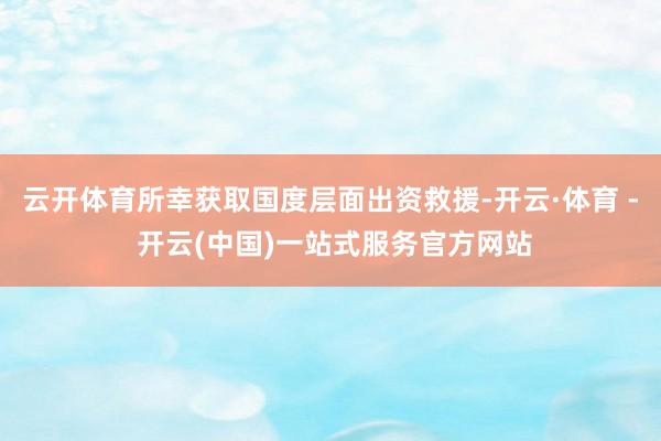 云开体育所幸获取国度层面出资救援-开云·体育 - 开云(中国