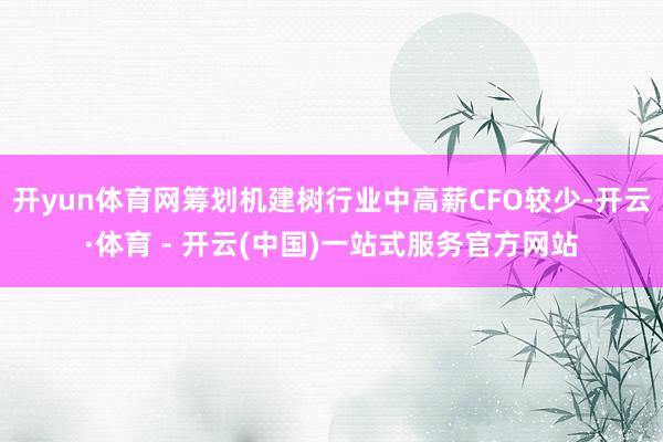 开yun体育网筹划机建树行业中高薪CFO较少-开云·体育 - 开云(中国)一站式服务官方网站