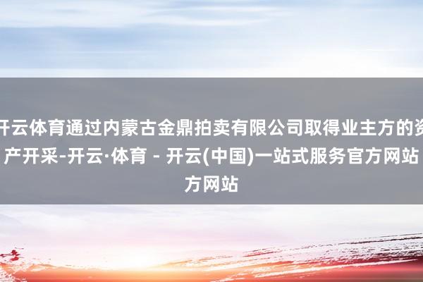 开云体育通过内蒙古金鼎拍卖有限公司取得业主方的资产开采-开云