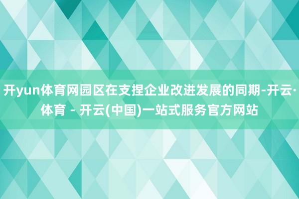 开yun体育网园区在支捏企业改进发展的同期-开云·体育 - 
