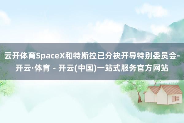 云开体育SpaceX和特斯拉已分袂开导特别委员会-开云·体育